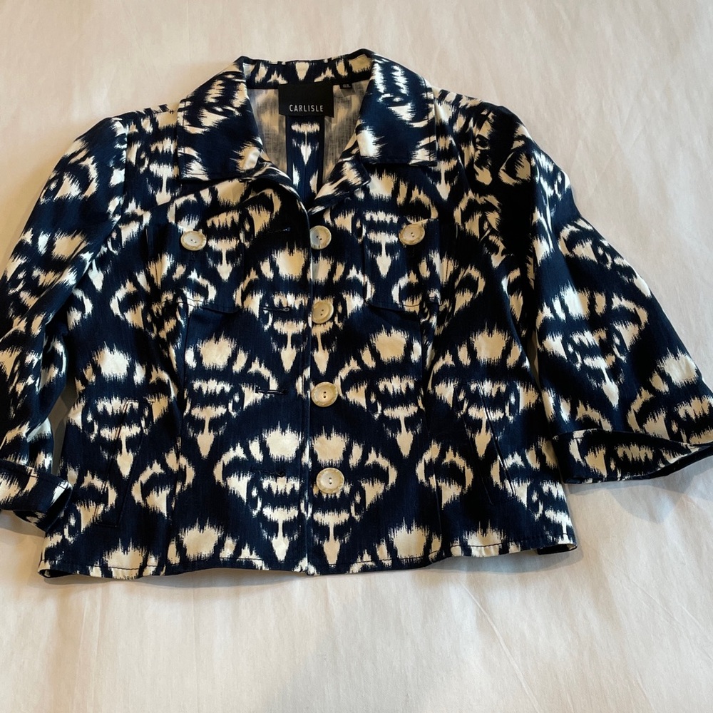 Carlisle Navy and Cream Buttoned Jacket